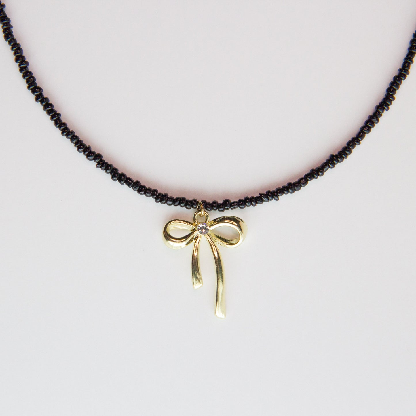 Dazzling Bow Beaded Necklace