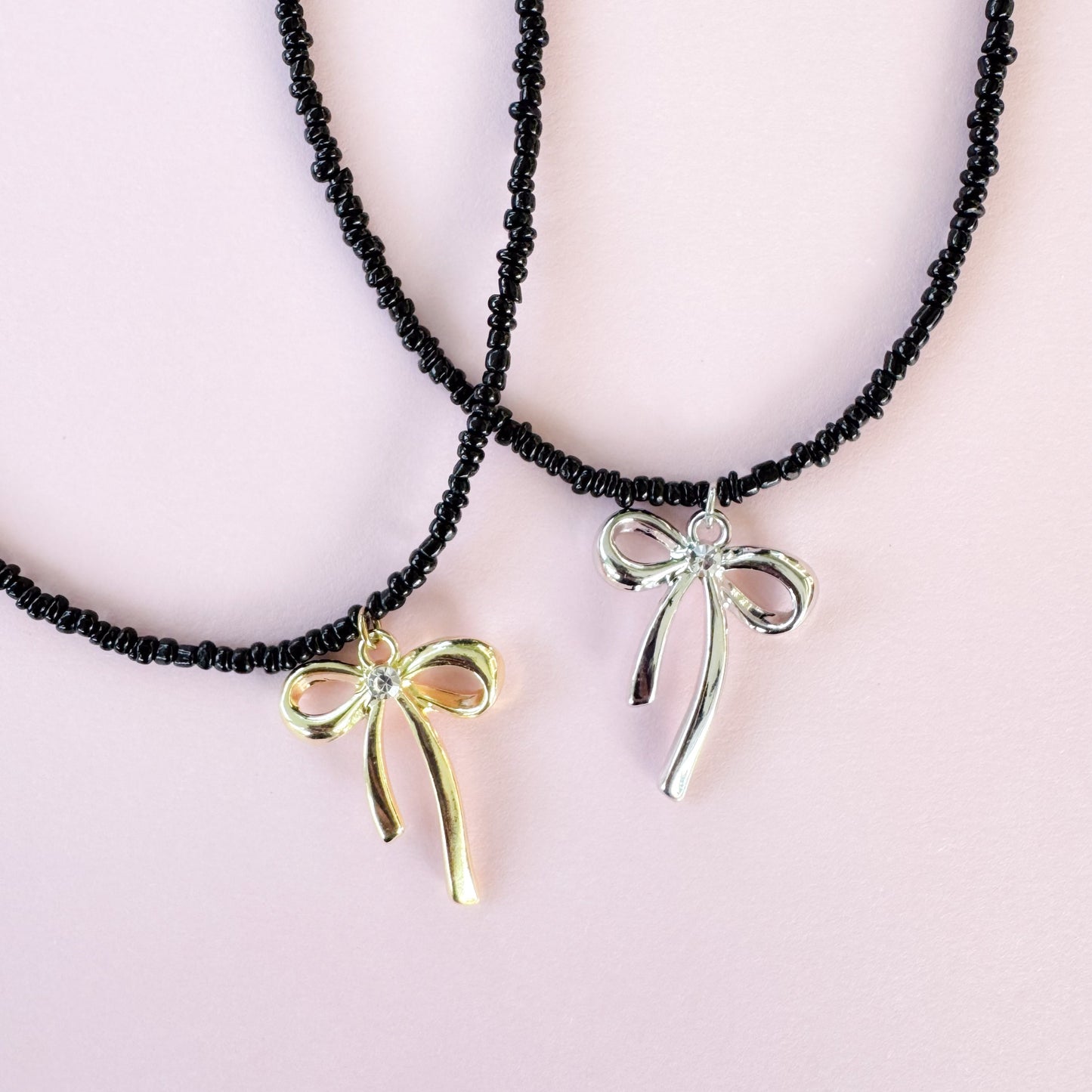 Dazzling Bow Beaded Necklace